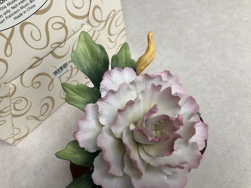 Vintage San Francisco Music Box Co. PEONY FIGURINE ~large Flower New - Picture 3 of 7