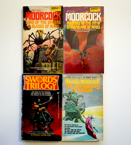 Lot of 4 Books by Michael Moorcock Fantasy Vintage PB Set