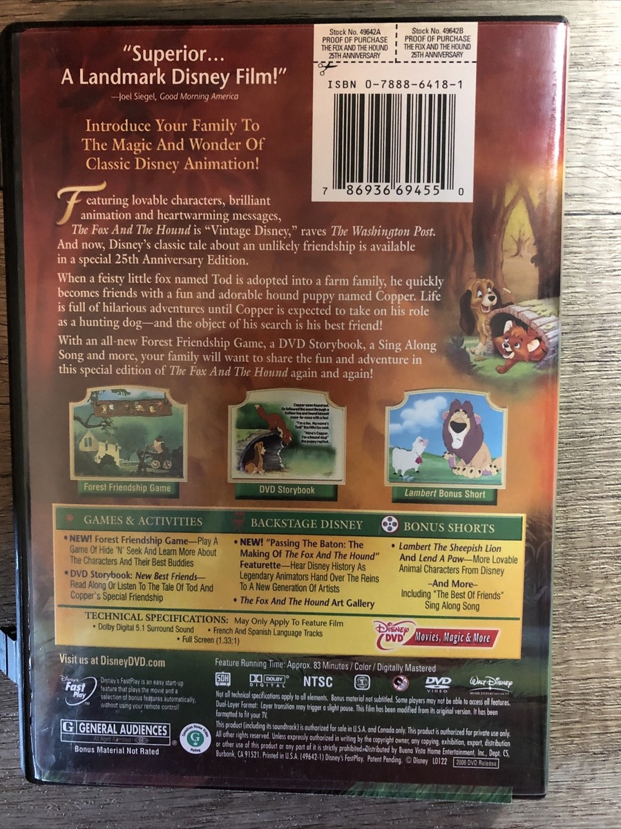 The Fox and the Hound (DVD, 2006, 25th Anniversary Edition