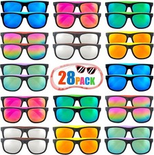 Neon Party Sunglasses,28 Pack 7 Colors Party Glasses for Adults and Teens,80  S R