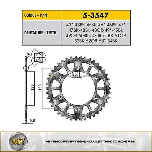 HUSQVARNA TC 125 2014 2015 2016 2017 SCHWARZ ERGAL RITZEL HINTEN 520 - 51 ZÄHNE