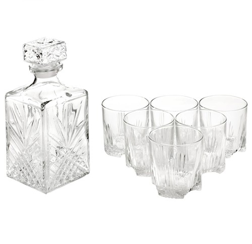 Bormioli Rocco Whiskey Decanter & 6 Glasses Tumblers Wedding Xmas Gift Boxed Set - Picture 16 of 27