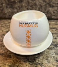 The Bald Man Max Brenner Hot Chocolate HUG MUG Iris Zohar Design Cup & Saucer 4”