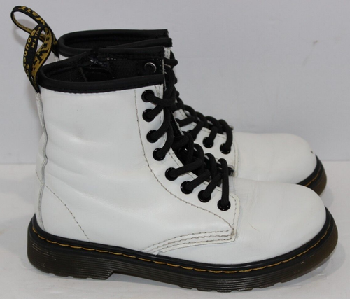 Junior 1460 Softy T Leather Lace Up Boot - White - Size 11 - Picture 6 of 9