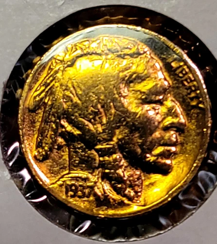 1937 5C BUFFALO NICKEL Gold Plated ( FREE SHIPPING)