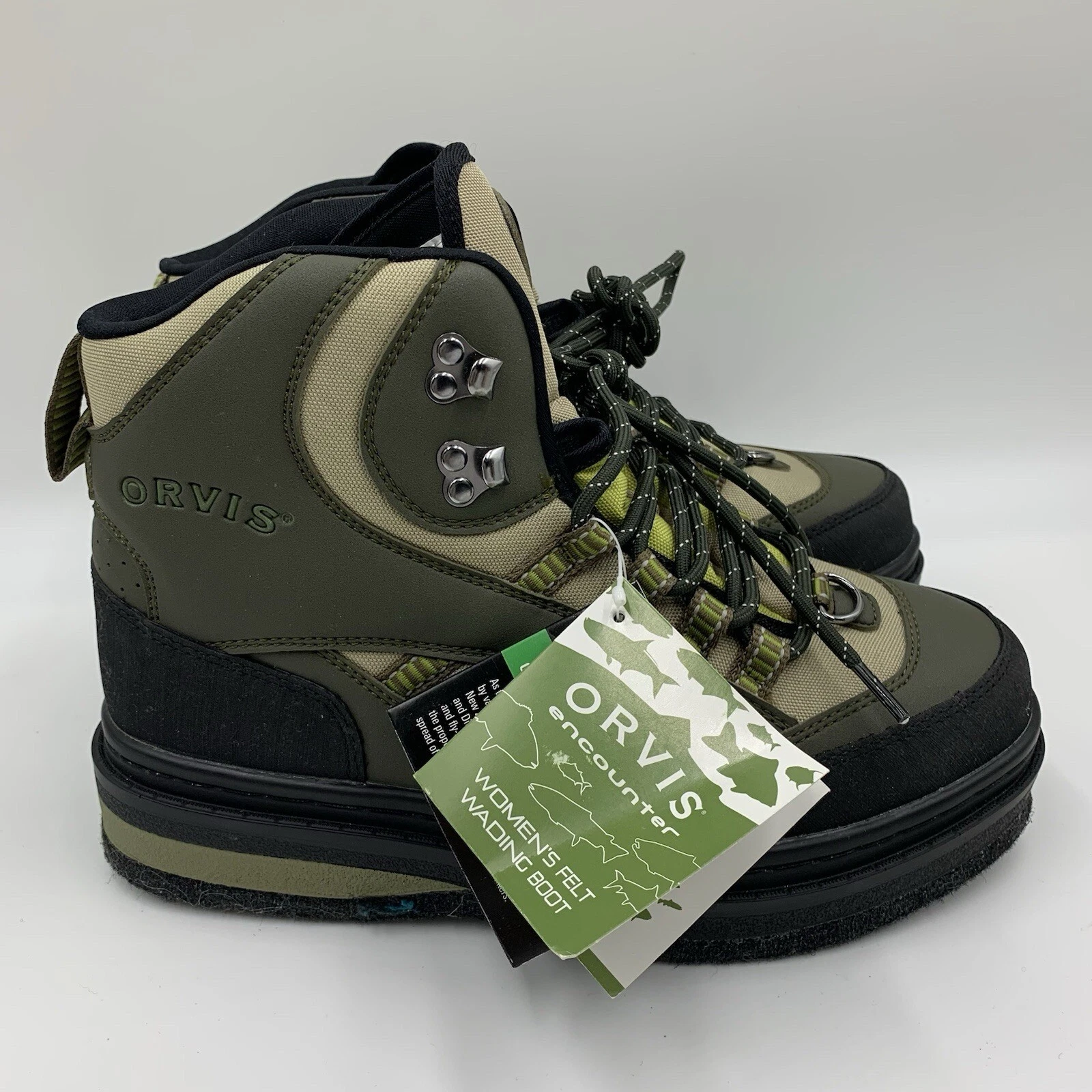 ORVIS Encounter Wading Boot Women’s Size 11 Green Rubber Felt Sole Style:14N7