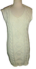 Sadie & Sage Sweater Dress Gray Cable Knit Chunky Mini Sz M Medium