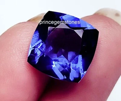 Natural Tanzanite Loose Gemstone 8+ Ct Certified Cushion Shape With Free Gift - Image 1 of 4