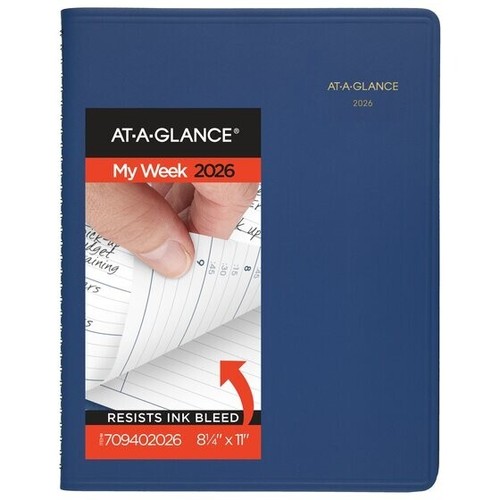 At a glance 2026 weekly appt book planner blue large 8 1 4 x11 office