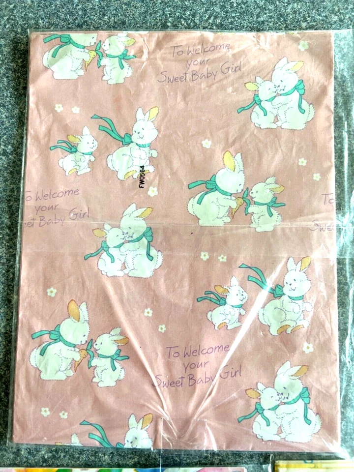 5 paquetes nuevo envoltorio de regalo vintage para bebé - hoja = 8,33 pies cuadrados Carlton/No me olvides Foto 2 de 4