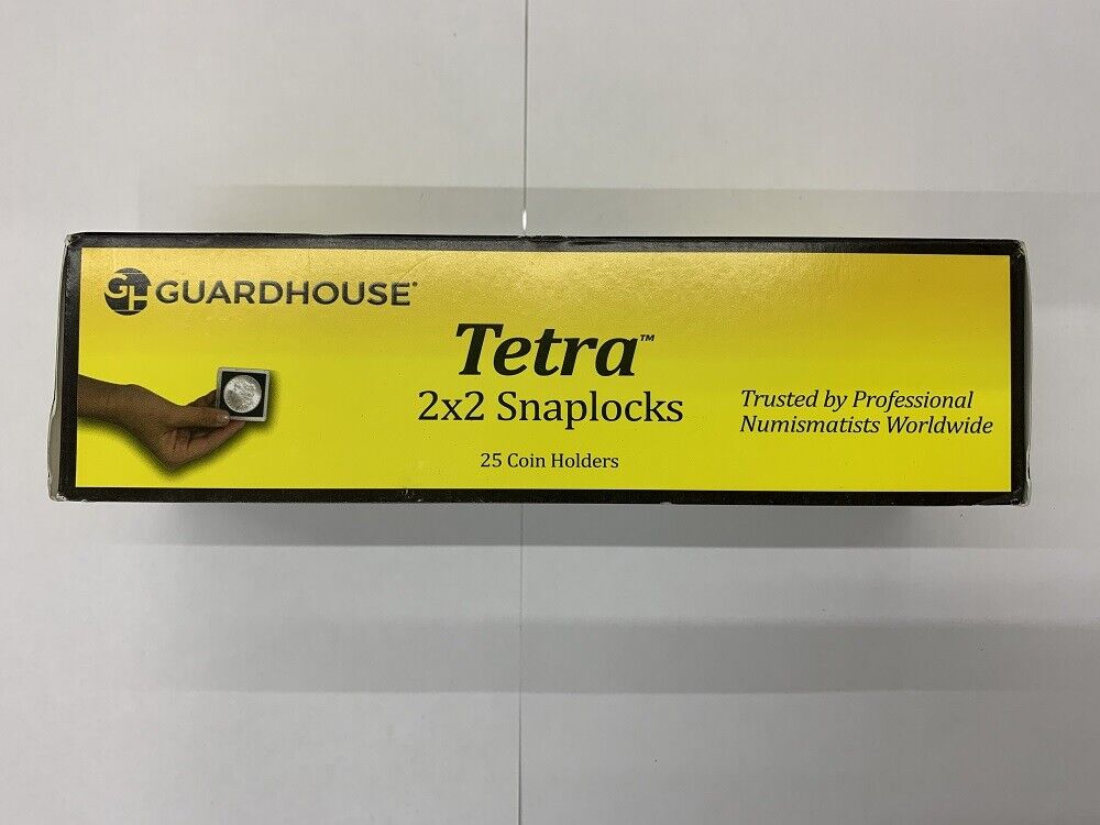 Guardhouse 2x2 Tetra Snaplock Coin Holders for Large Dollar 38.1mm, 25 pack