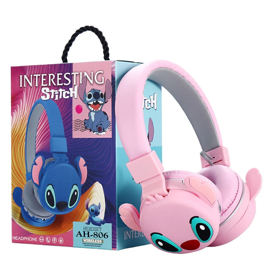 Disney Lilo & Stitch Kids Wireless Headphones Head Sets Soft Ear Pads Gifts UK - Image 3 of 4