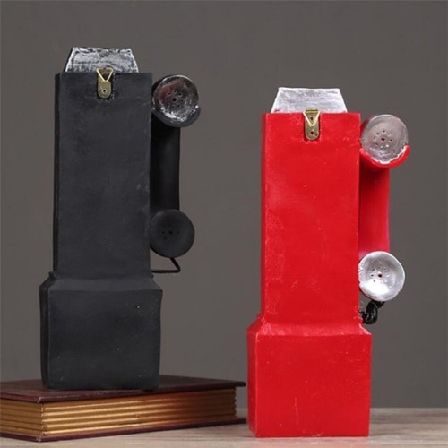 Wall-Mounted Telephone Ornament Booth Telephone Figurine Photography Props - Zdjęcie 4 z 11