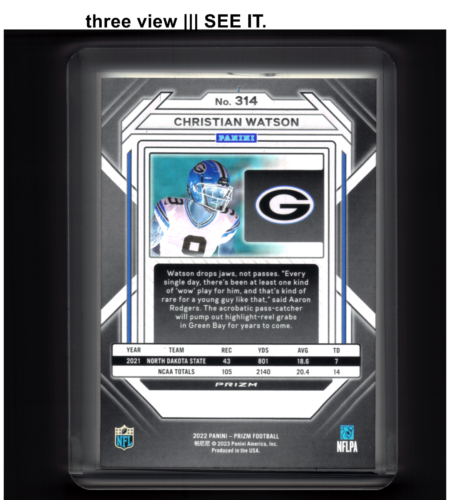 CHRISTIAN WATSON 2022 Panini Prizm RC Rookie Silver Holo - Picture 4 of 6