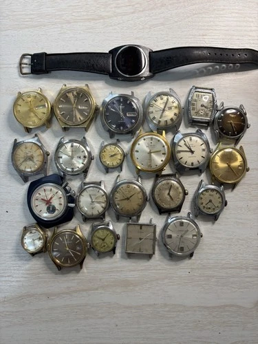 PARTS REPAIR Vintage Watch Lot 23 Watches AS IS Croton Helbros Zodiac Seiko +
