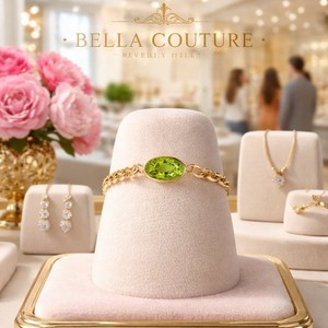 RARE NEW  14K YELLOW GOLD NATURAL PERIDOT VICTORIAN ART DECO CHAIN RING 6 7 8