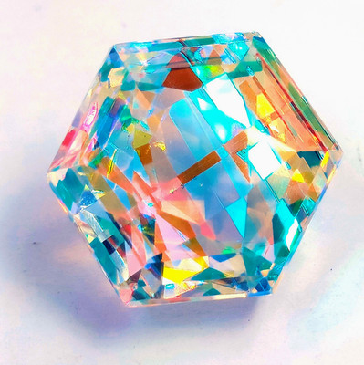 Natural 61.95 Ct Certified Multi-Color Mystic Topaz Heaxgon Shape Gemstone 6YGD