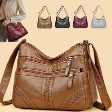 Women  s Soft Leather Crossbody Bag, 2026 Retro Multi-pocket Shoulder Handbag