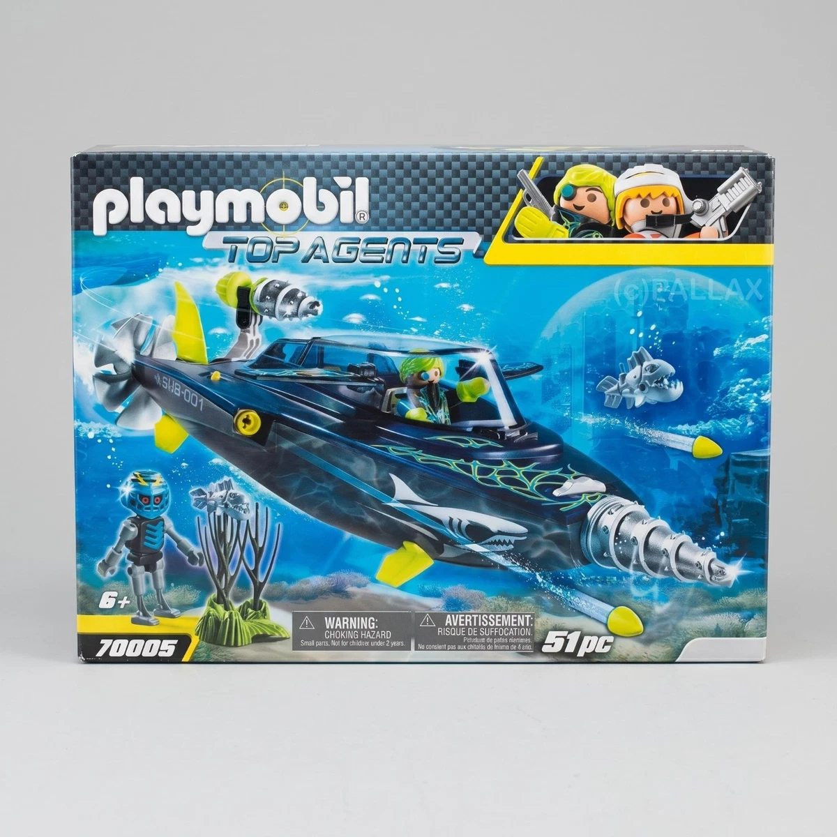 PLAYMOBIL 70005 TOP AGENTS TEAM S.H.A.R.K. DRILL DESTROYER + BOX / 2018