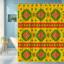 Colorful Geometric Shower Curtain for Bathroom Decor