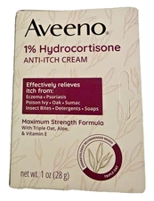 Aveeno Active Naturals Anti-Itch Cream, 1 oz Expires: APRIL 2027