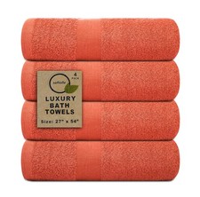 Luxury Bath Towels Set of 4 27 x 54 Towels for Bathroom Super Soft ...