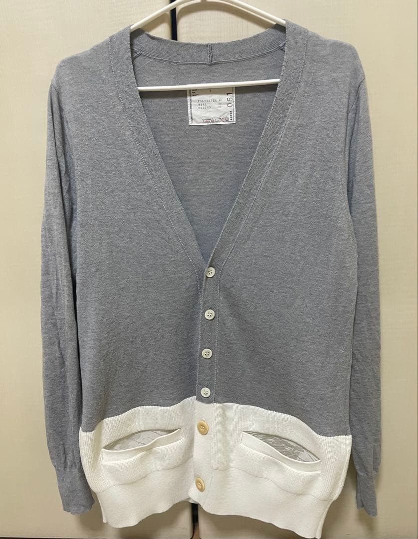 sacai Vintage Cardigan L Multicolor Wool Blend Button Detail Pre-owned
