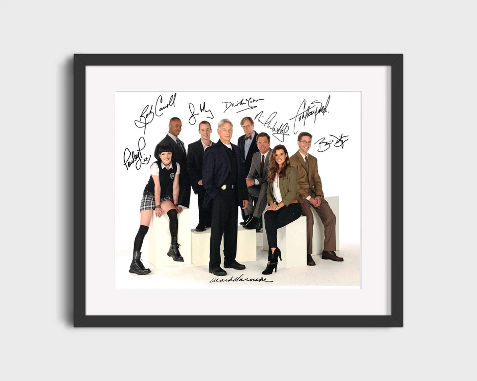 VINTAGE FRAMED PRINTS NCIS - Cast Portrait - Autograph Print