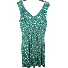 Cynthia Rowley Green Floral Sleeveless V Neck Casual Dress Size M Summer