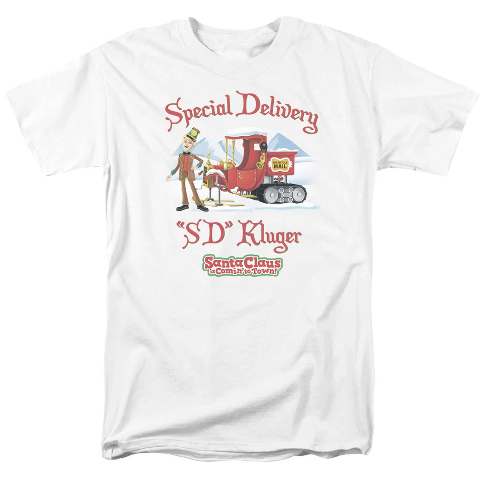 Santa Claus Is Comin To Town Kluger Mens T Shirt White - Image 3 of 3