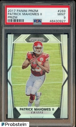 2017 Panini Silver Prizm #269 Patrick Mahomes II Chiefs RC Rookie PSA 9 MINT