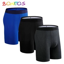 3Pcs Long Boxers for Man Underware Lots Mens Underpants Cotton Men'S 