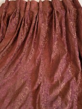 Heavy Chenille Damask Style Country House Curtains Bronze Burgundy Opulent