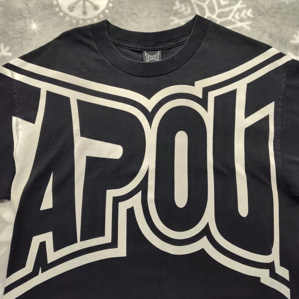 Vintage Y2K Tapout MMA Cyber Goth Grunge Black T-Shirt Large Big Logo - Image 2 of 4