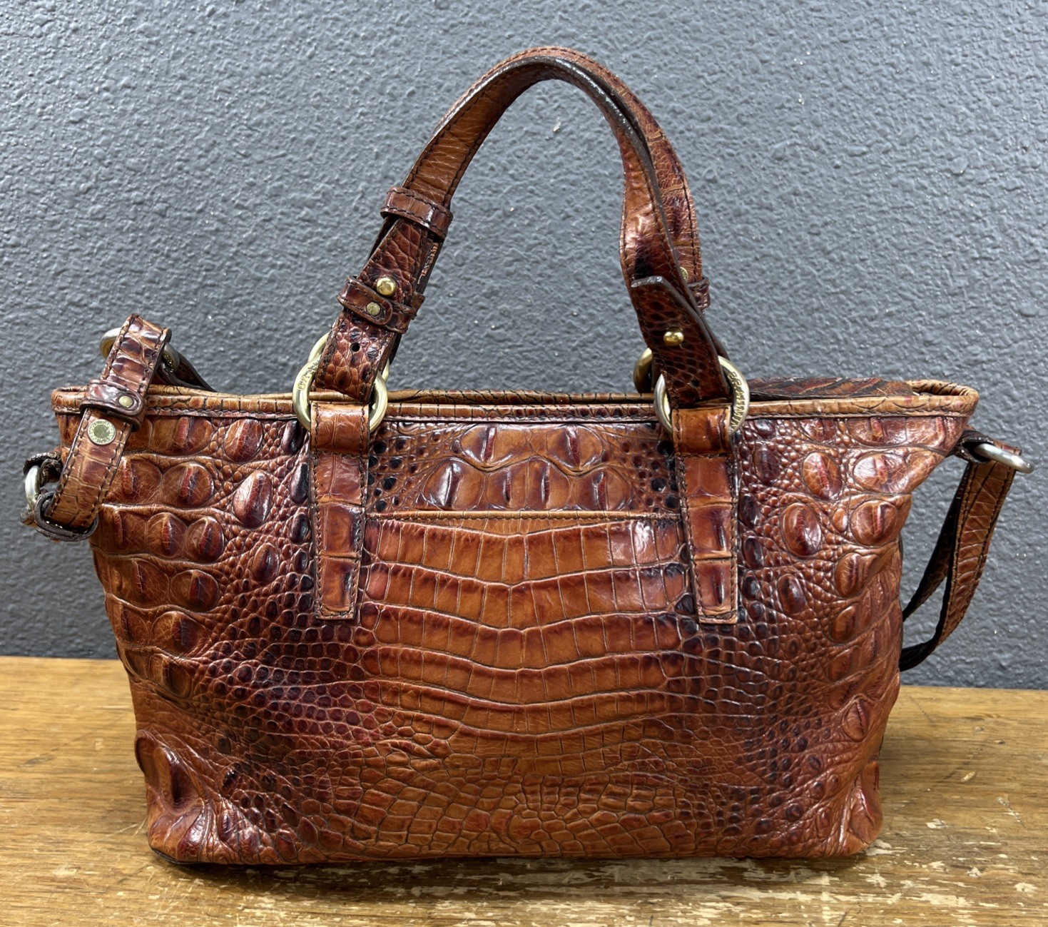 Brahmin Melbourne Collection Mini Asher Crocodile Patterned Handbag READ — image 11