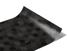 Rwraps Classic Tile Black Hexagonal Gloss Vinyl Film Wrap 59in x 6in Vinyl