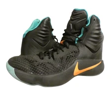 Nike Zoom Hyperdunk 2015 Shoes Mens 8 Black Orange Teal Basketball High Top Mesh