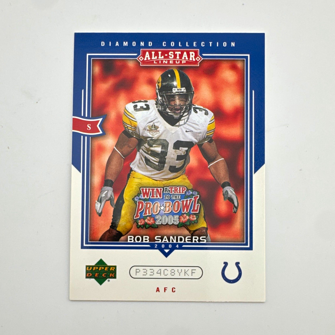Bob Sanders Upper Deck Diamond Collection All-Star Lineup Sweepstakes #AS58 Base