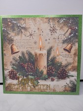 Weihnachtskarte Kerzen 16x16 cm mit Umschlag Weihnachten Karte Handgemacht NEU