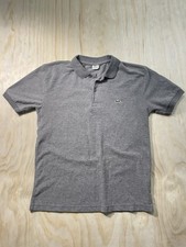Lacoste Men  s Slim Fit Polo Shirt Gray Pique Cotton Short Sleeve Medium M
