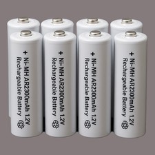 8 X AA NiMh 2300 mAh Rechargeable Batteries Pre-charged 1.2V 1.37 per battery