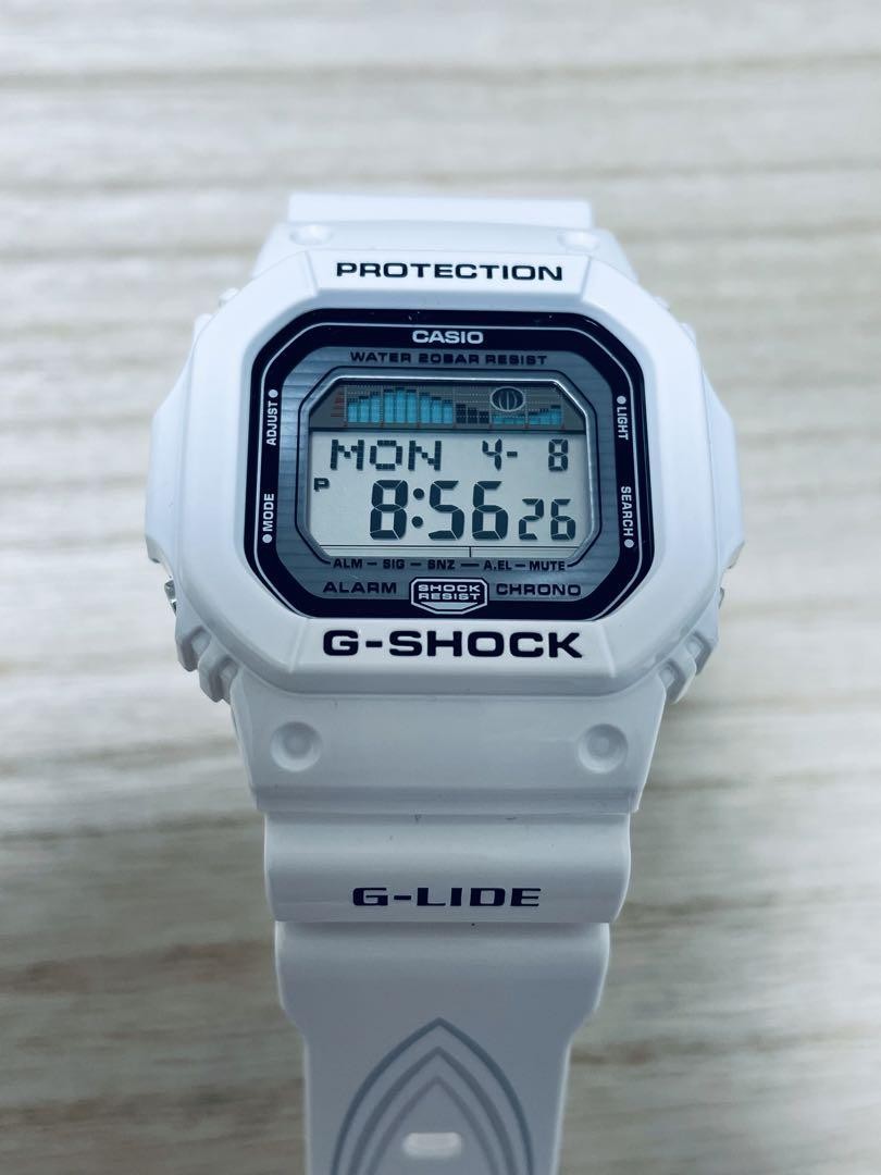 Casio G-SHOCK White Glx-5600 G-lide Mens Watch Tide Surfer