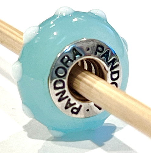 PANDORA 790629 Seeing Spots Glass Charm Sterling Silver Stamped ALE 925 RETIRED  - Picture 1 of 8