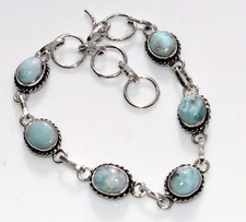 Decent Larimar 925 Silver Plated Bracelet 8