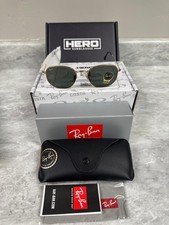 RAY BAN  NEW  HEXAGONAL LARGE  FLAT LENS  3548N 001  GOLD  GREEN