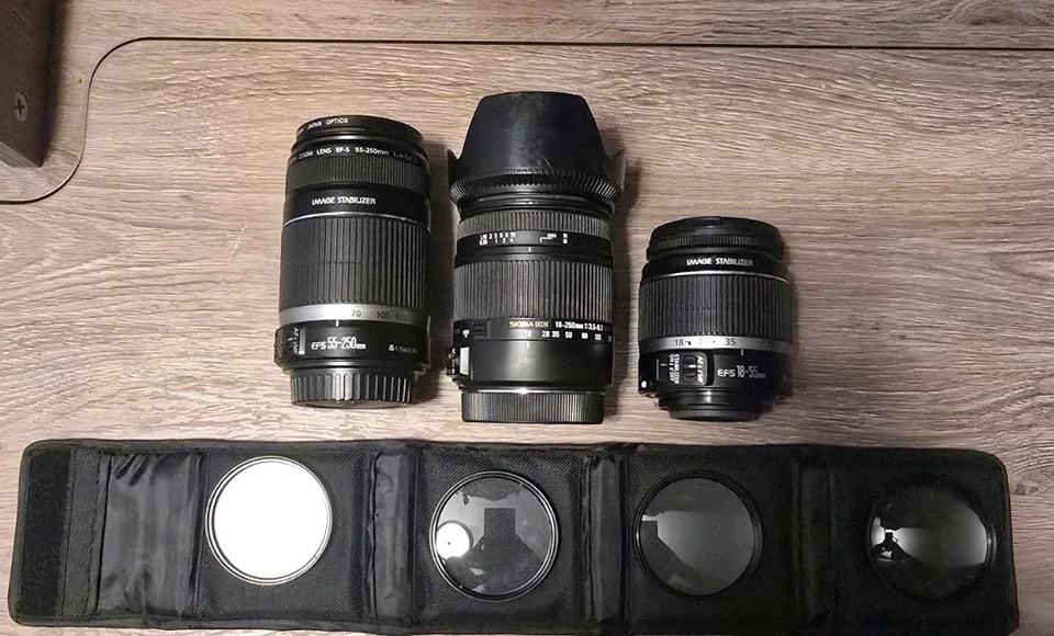 Canon SIGMA DC 18-250MM MACRO HSM, EFS 18-55MM, EFS 55-250MM READ DESCRIPTION - Image 2 of 4