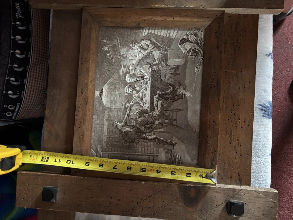 De Colección FREDERIC REMINGTON "Pelea sobre Cartas" Nuevo Rancho Mexicano Grabado en Madera Foto 3 de 4