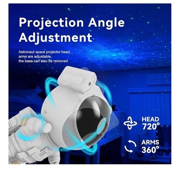 Galaxy Star Projector Night Light - Astronaut LED Lamp with Timer & Remote - Image 3 of 4