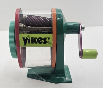 Vtg 90s Yikes Metal Pencil Sharpener Retro USA Nickelodeon Style Screw Down Nice