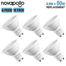 6/10 Pack GU10 LED Bulbs Dimmable 3000K Warm White Track Lighting 50W Equivalent